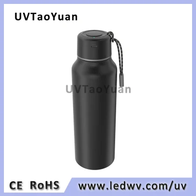Bouteille d'eau de sport stérilisable en acier inoxydable avec LED UVC