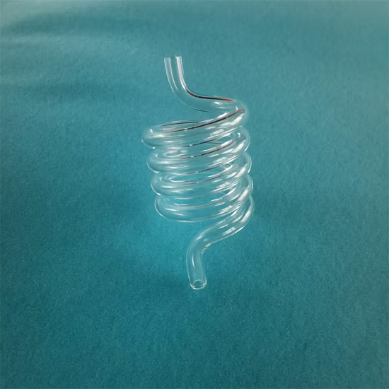 Tube en verre de quartz de silice de bobine fondue par tube en verre de quartz de spirale de résistance thermique