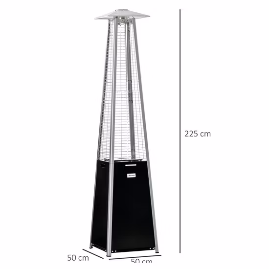 Pyramide à tube de quartz Hater, 2,2 mètres 11,2 kW, propane, butane et GPL